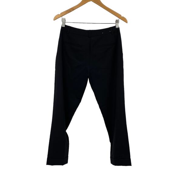 Club Monaco Italian Tropical Wool Pleat Front Dress Pants Crop Black Womens 2 - Picture 3 of 6